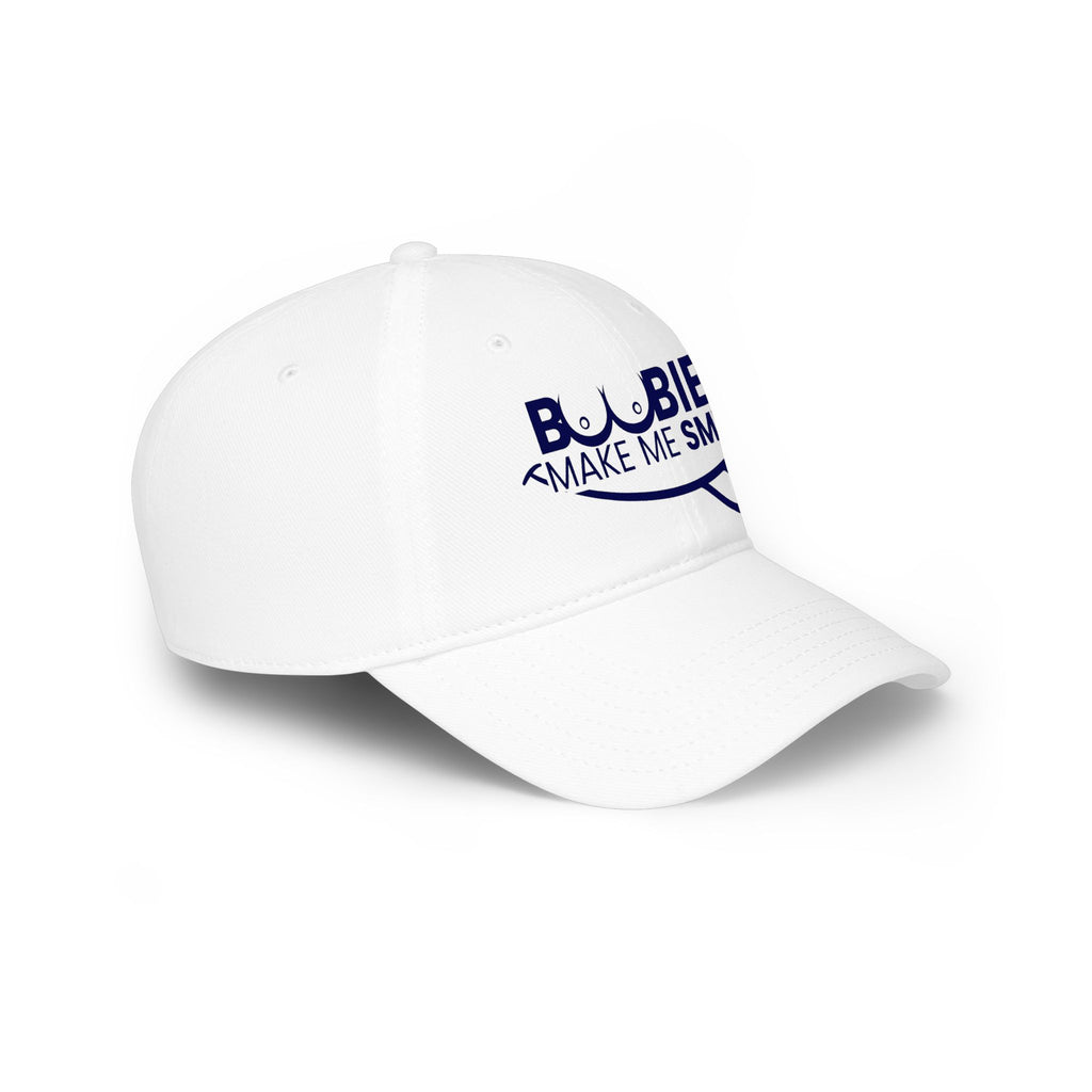Low Profile Baseball Cap - "Boobies Make Me Smile" Funny Novelty Hat