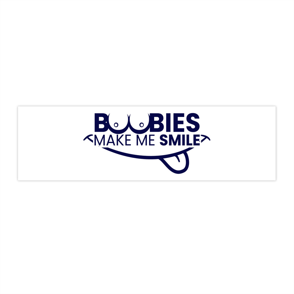 Bumper Sticker — “Boobies Make Me Smile” Funny Vinyl Decal