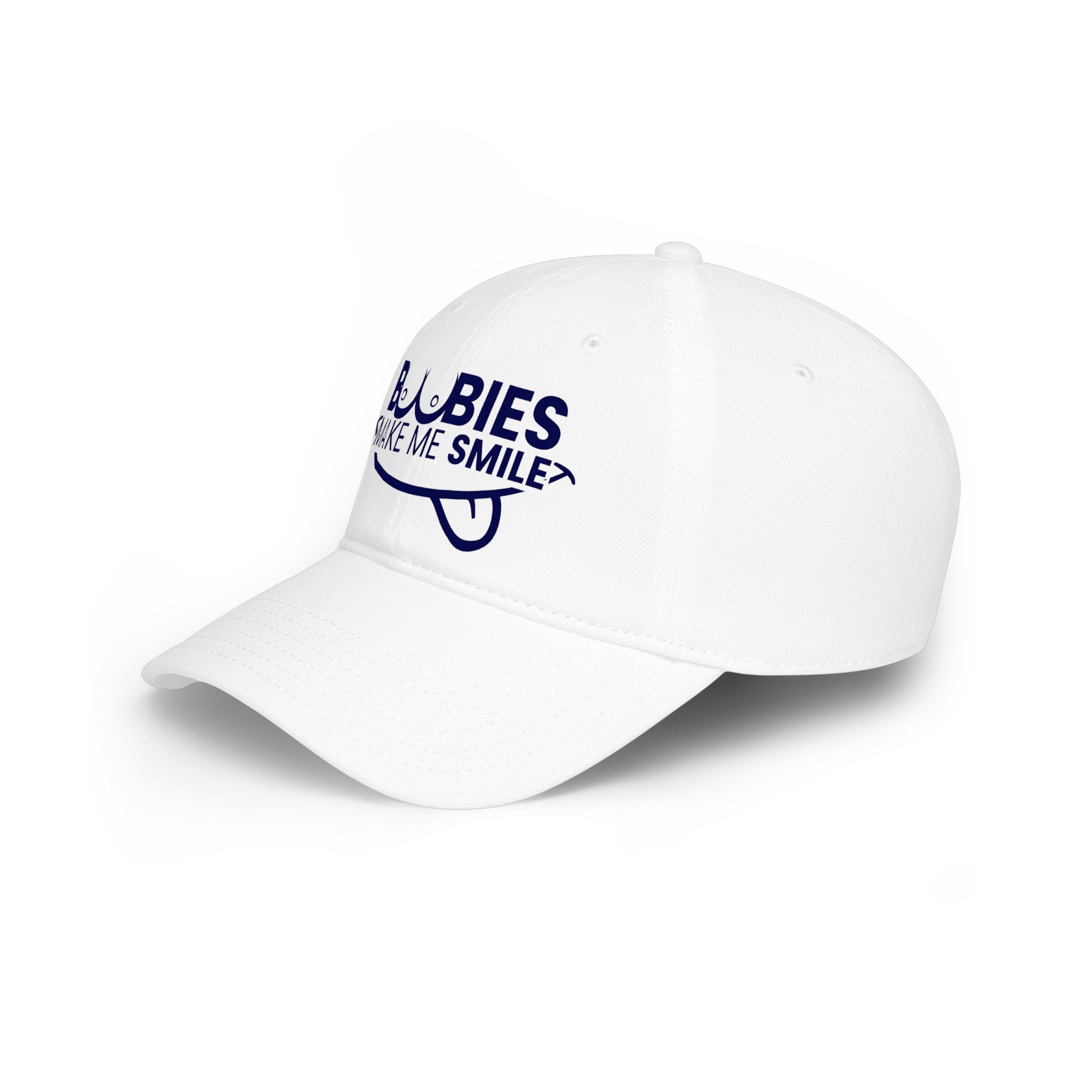 Low Profile Baseball Cap - "Boobies Make Me Smile" Funny Novelty Hat