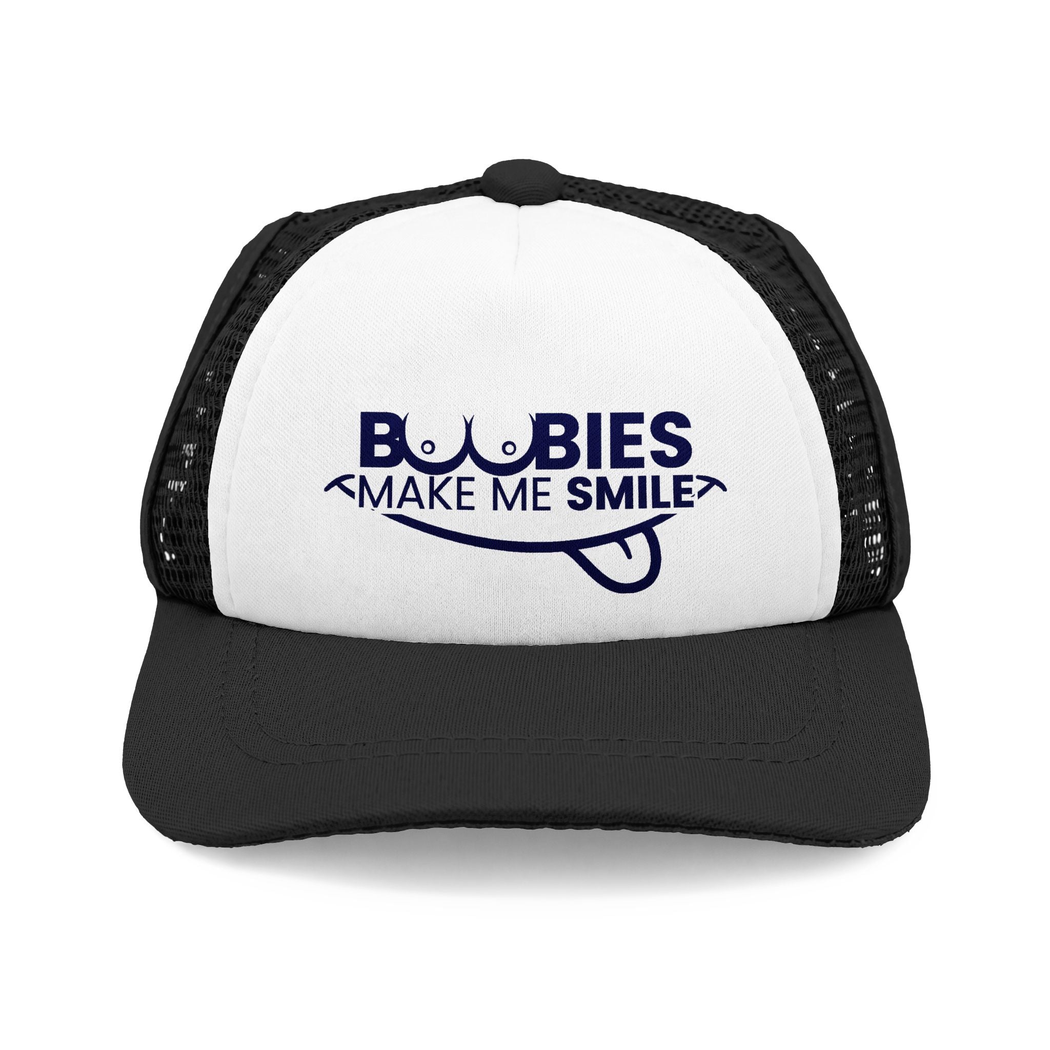 Boobies Make Me Smile Trucker Hat - Funny Novelty Foam Cap